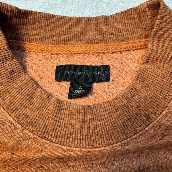 NWT Nordstrom Sweater Treasure & Bond Pullover Crew Neck Rust Heather Leather Sz - Picture 4 of 6